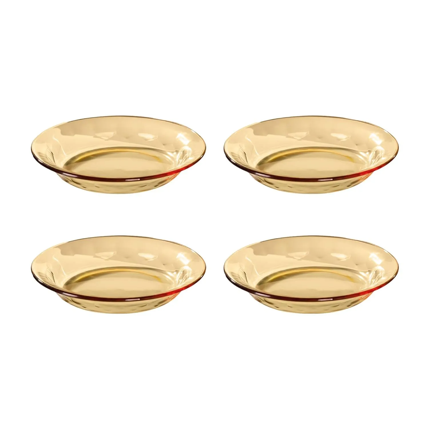 Heart Home Borosilicate Glass Dinner Set of 4 Plates | Home Crockery for Dining | Microwave Dishwasher Safe | Dinner Plates for Festive Occasions/Parties | Yellow