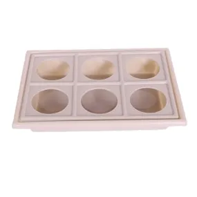 Heart Home Glass Tray | Plastic Glass Holder | Tray with Cutout Handles | Glass Serving Tray | Glass Holder Tray for Seving | Kitchen Serving Tray | Beige