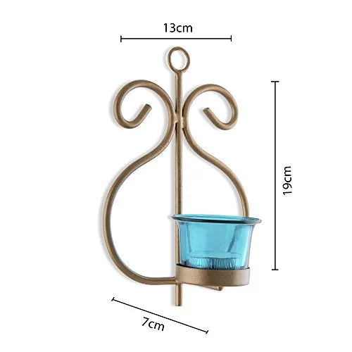 Homesake Metal Decorative Golden Wall Sconce/candle Holder, Pack of 2