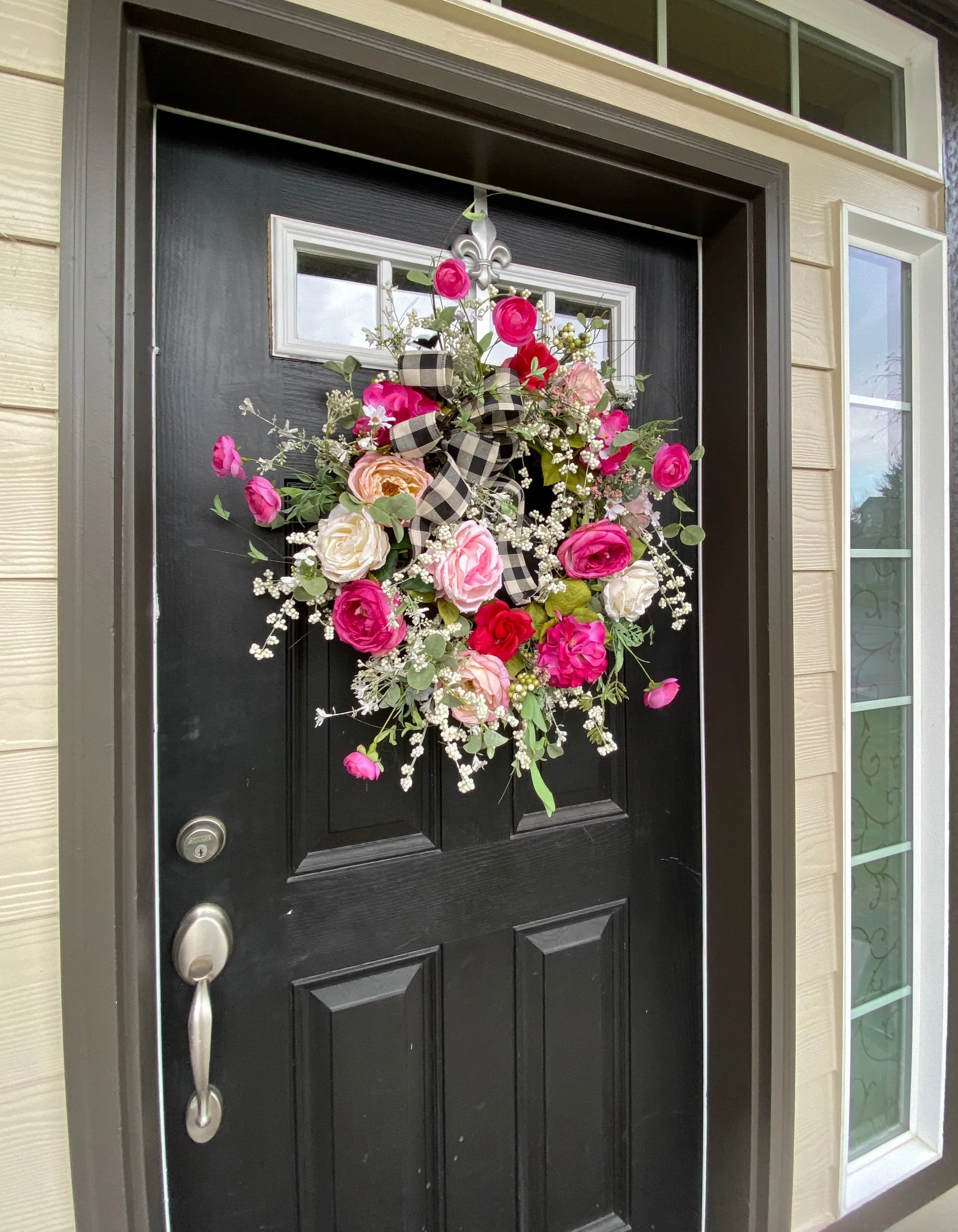 Hot Pink Door Wreath | Pink Wreath