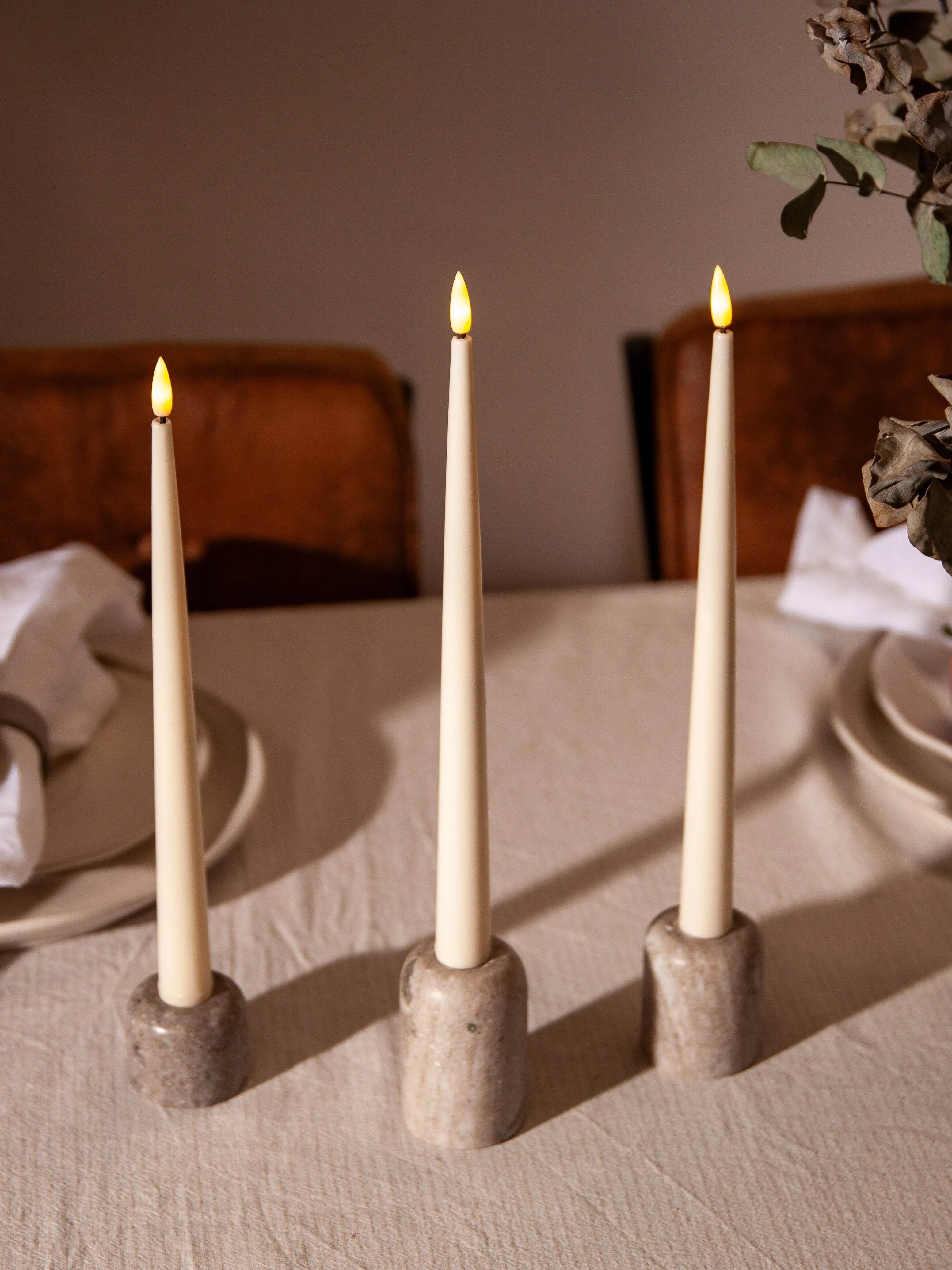 Ivory 31cm LED Taper Candles