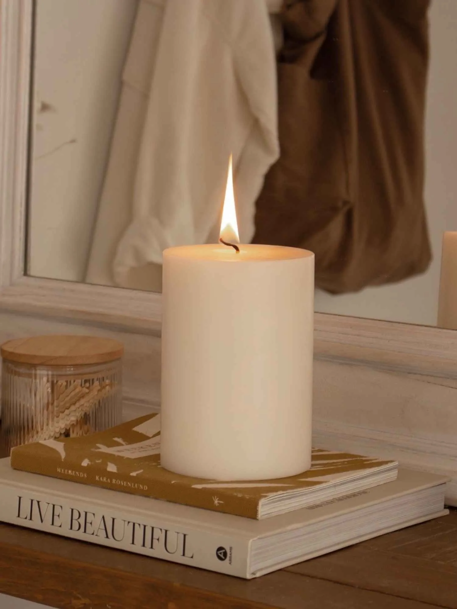Ivory 5cm x 10cm Slim Pillar