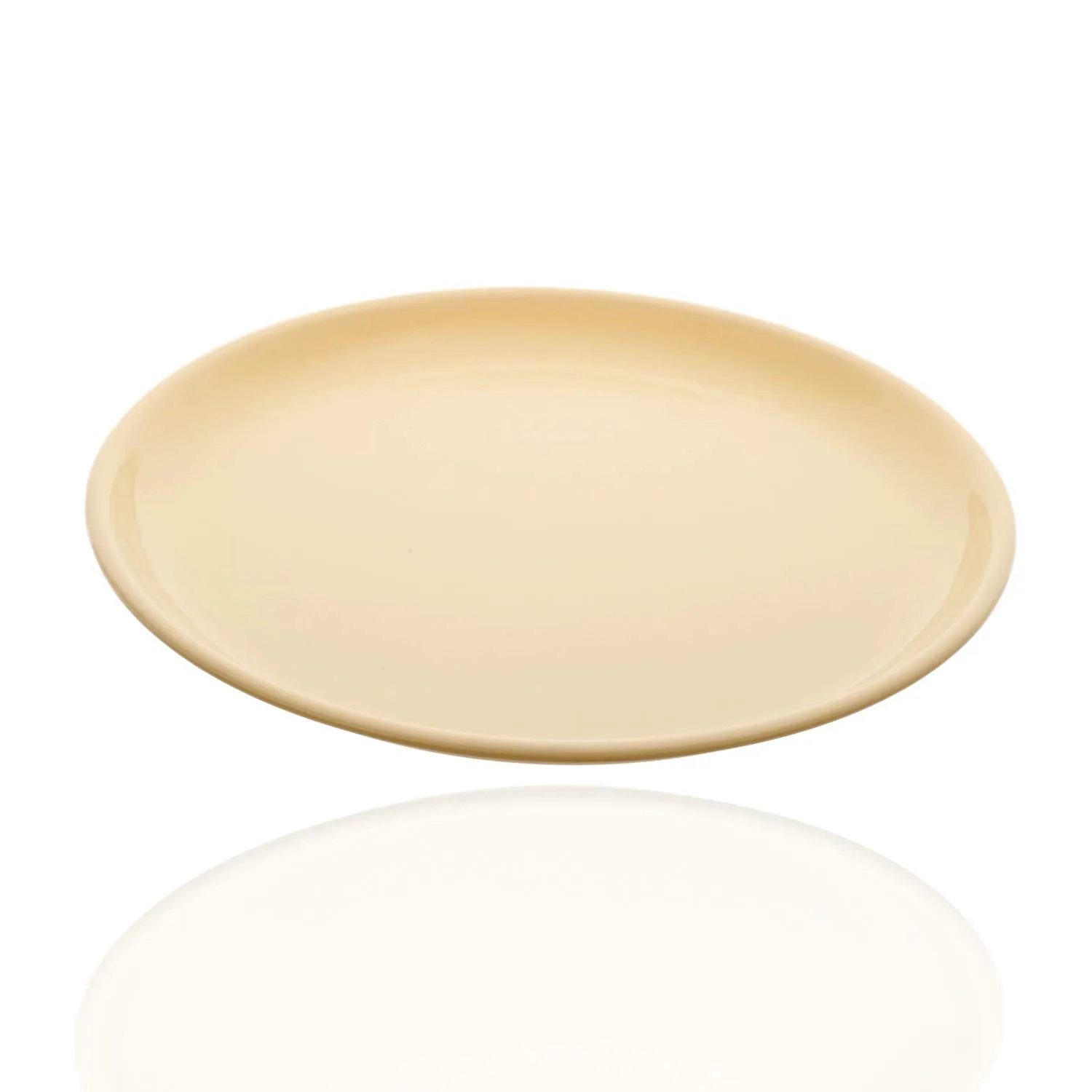 Kuber Industries 6 Pieces Unbreakable Round Plastic Microwave Safe Dinner Plates (Yellow) - CTKTC37542,Standard