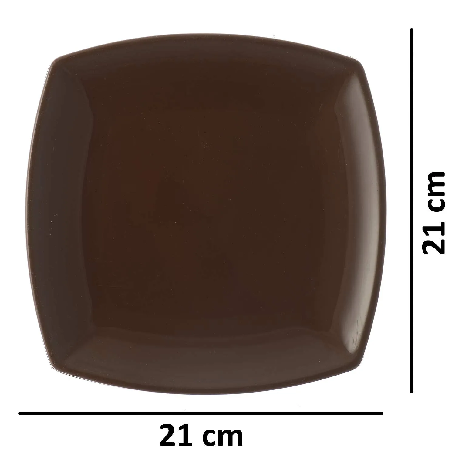 Kuber Industries Plastic Dinner Plates - 6 Pieces, Brown