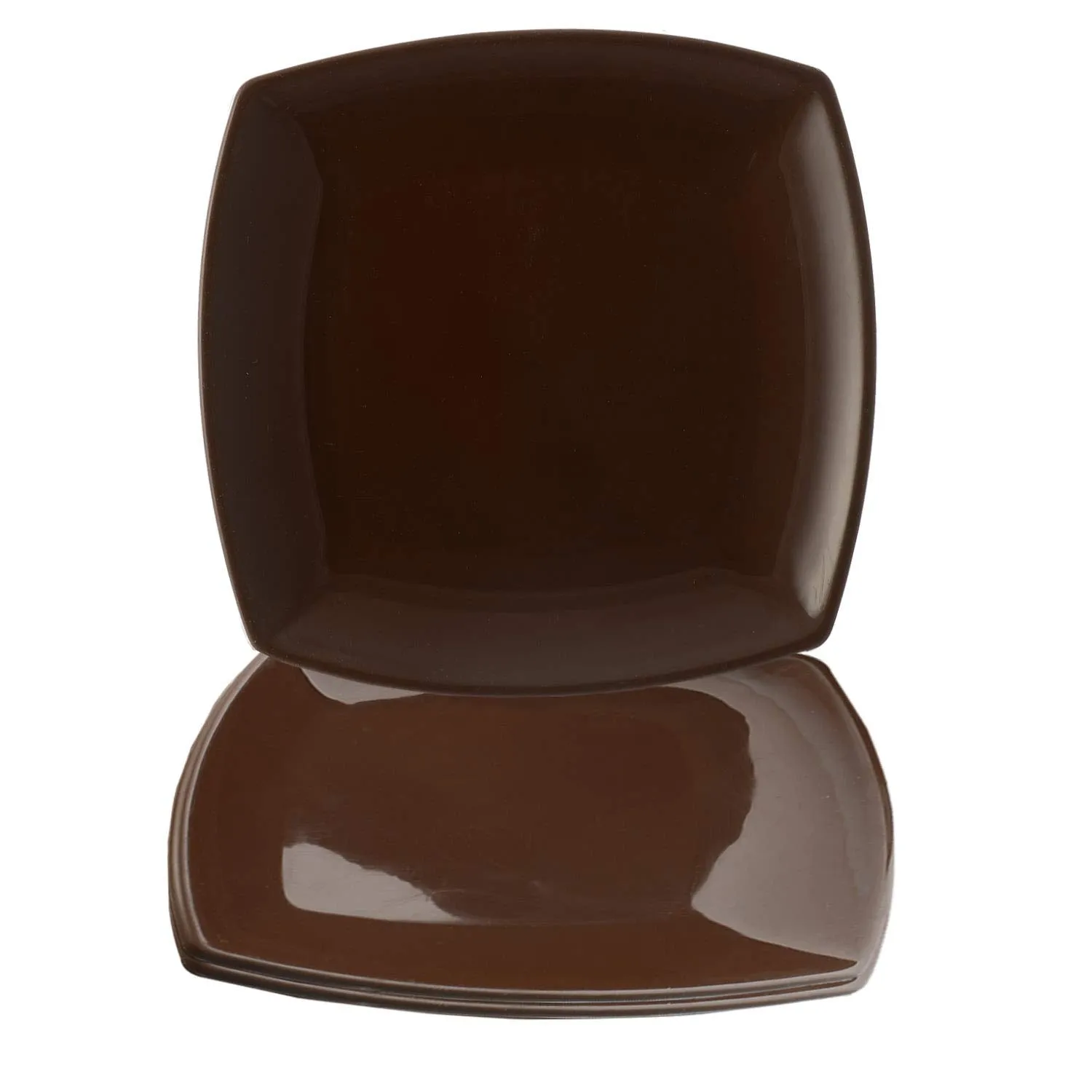 Kuber Industries Plastic Dinner Plates - 6 Pieces, Brown
