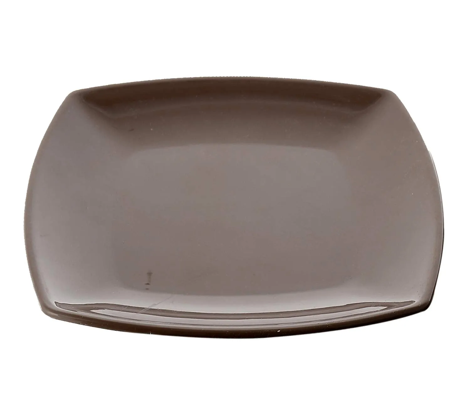 Kuber Industries Plastic Dinner Plates - 6 Pieces, Brown