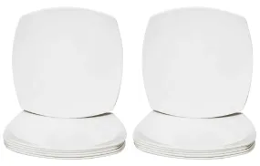 Kuber Industries Small Square 12 Pieces Unbreakable Virgin Plastic Microwave Safe Dinner/Serving Plates (White) - CTLTC044440