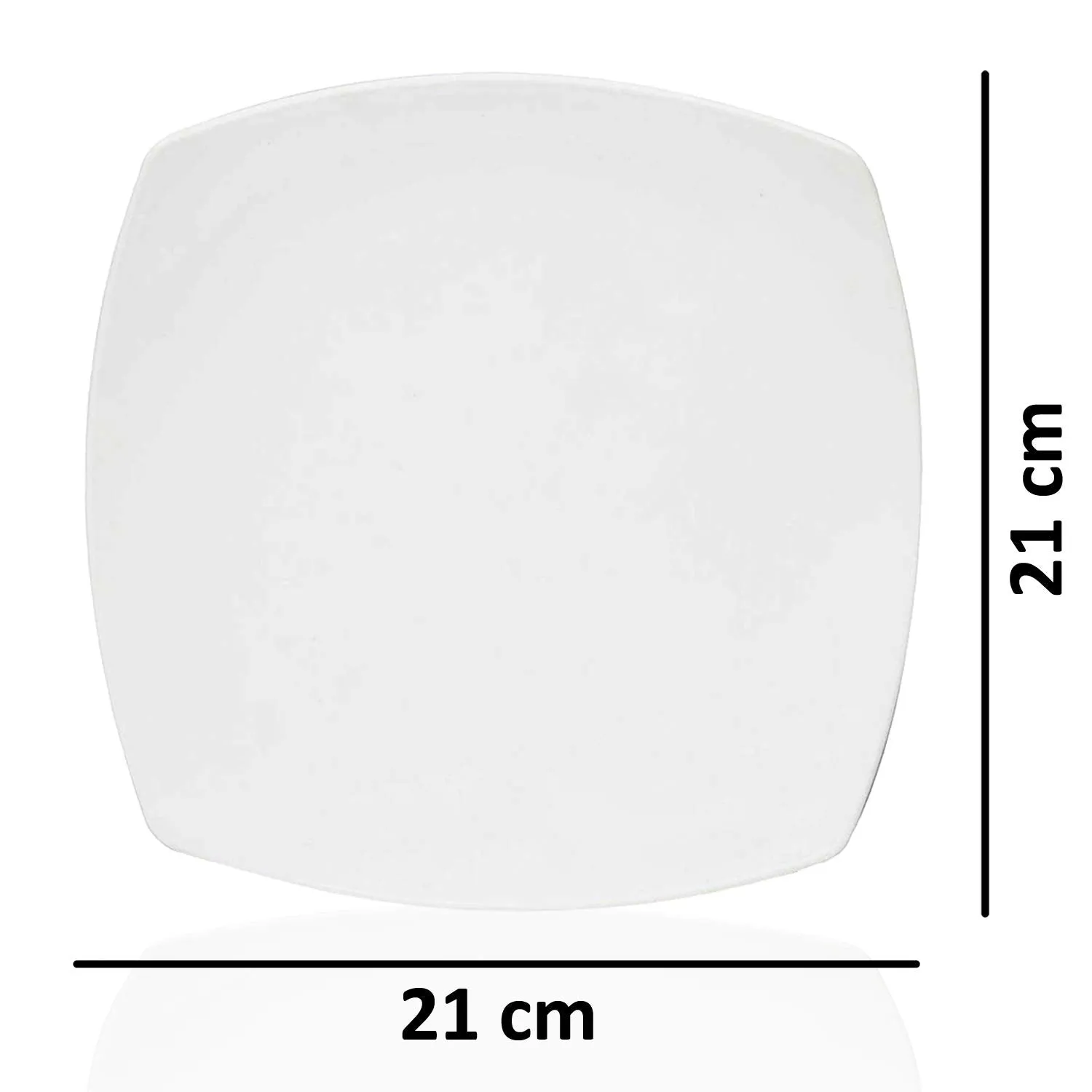 Kuber Industries Small Square 12 Pieces Unbreakable Virgin Plastic Microwave Safe Dinner/Serving Plates (White) - CTLTC044440