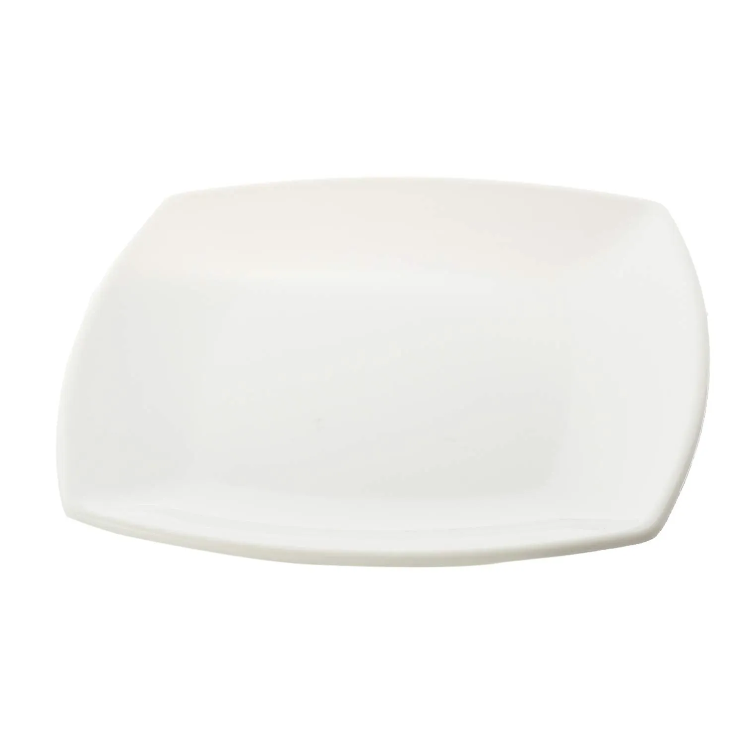 Kuber Industries Small Square 12 Pieces Unbreakable Virgin Plastic Microwave Safe Dinner/Serving Plates (White) - CTLTC044440