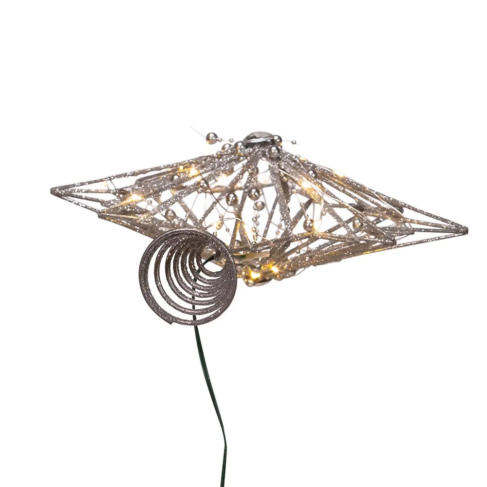 Kurt Adler 15.5-Inch 30-Light Fairy Light Silver Star Tree Topper