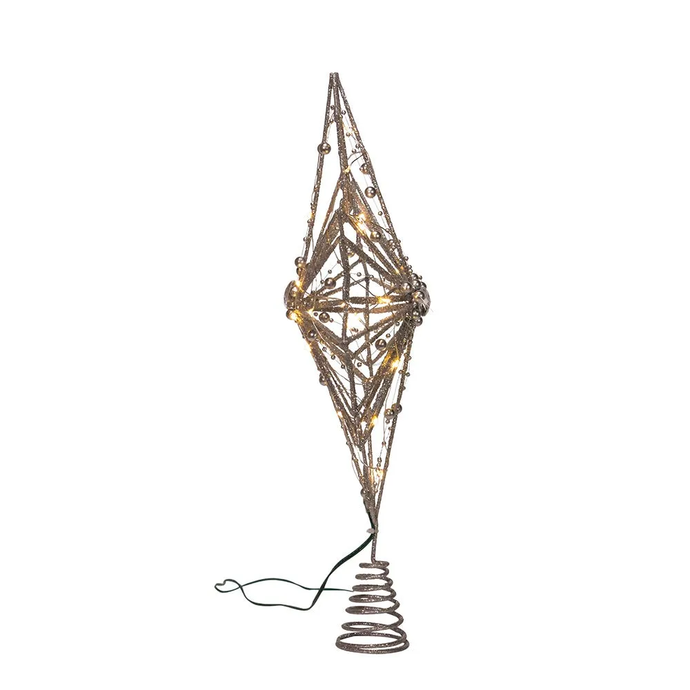 Kurt Adler 15.5-Inch 30-Light Fairy Light Silver Star Tree Topper