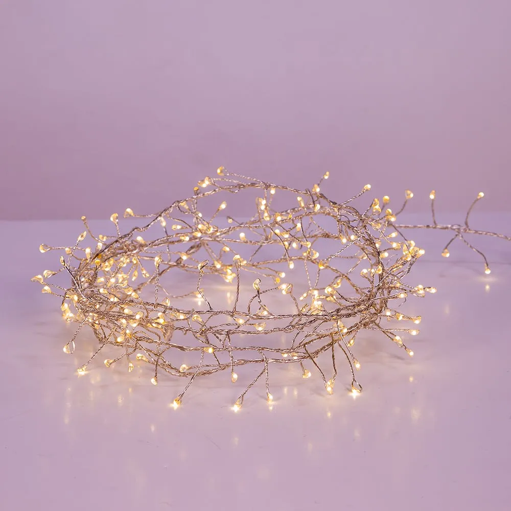 Kurt Adler 240-Light 8-Feet Warm White LED Twinkle Cluster Fairy Light Set