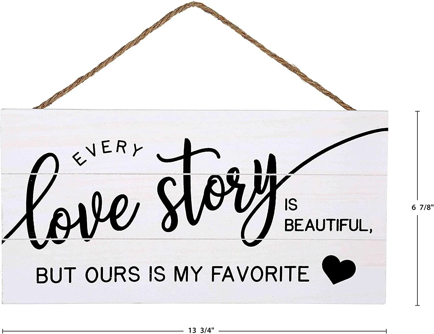 Love Story Wood Plank Hanging Sign