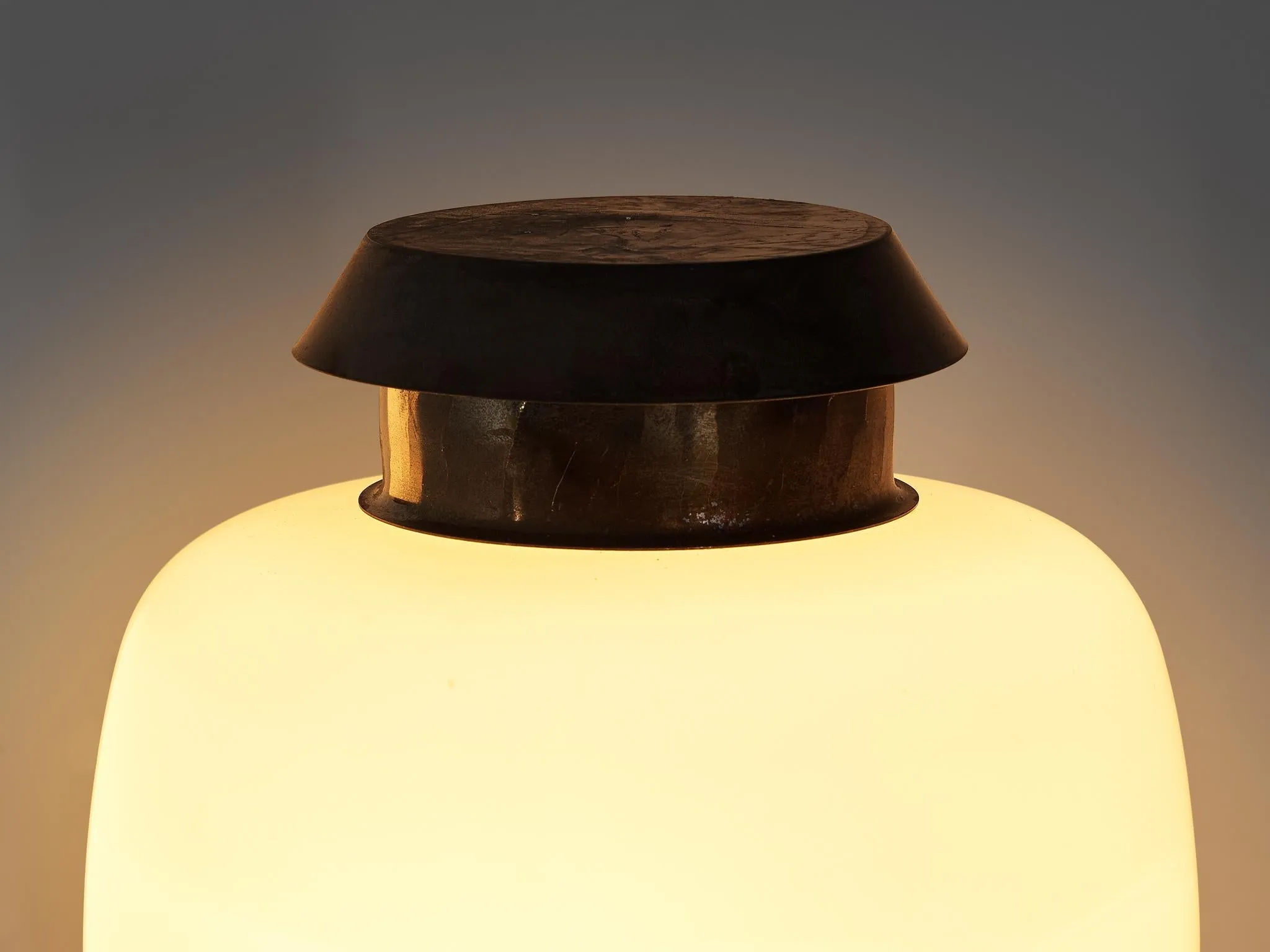 Lyfa 'Drabant' Wall Lights in White Opaque Glass and Copper