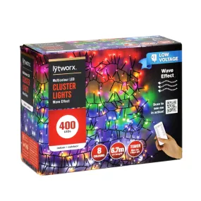 Lytworx 6.7m Multicolour 400 LED Cluster Lights with Wave Effect