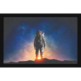 Mad Masters Astronaut Moon Mars Space Painting Hanging Photo Frame Decorative Item for Living Room, Bedroom, Home Decor and Wall Decoration (MM 1177, 8x12 Inch, Paper, Without Plexi Glass)