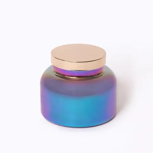 Maeva Iridescent Luxury Candle with Floral Lotus Scent, Elegant Jar Candle with Metal Lid, Ideal for Home Dcor, Festive and Gifting 450g