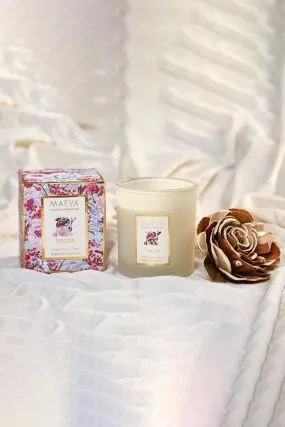 Maeva Zodiac Frosted Glass Candle -Pisces Sweet Vanilla Bourbon Scent; Wax Candle Burn Time-37 hours