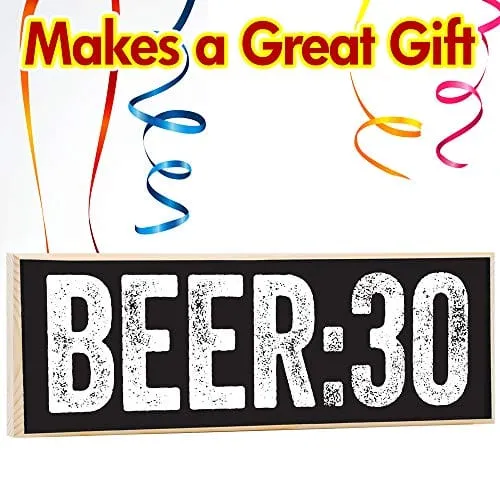 Make Em Laugh Beer:30 - Rustic Wooden Sign - Great Bar or Drinking Establishment Decor and Gift Under $15!