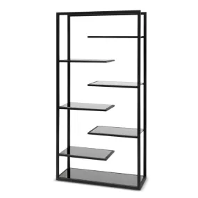 Meadowbrook Black Glass Shelving Unit - Black