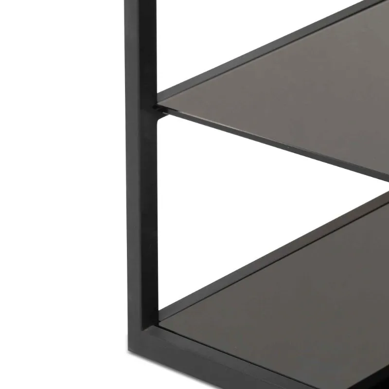 Meadowbrook Black Glass Shelving Unit - Black