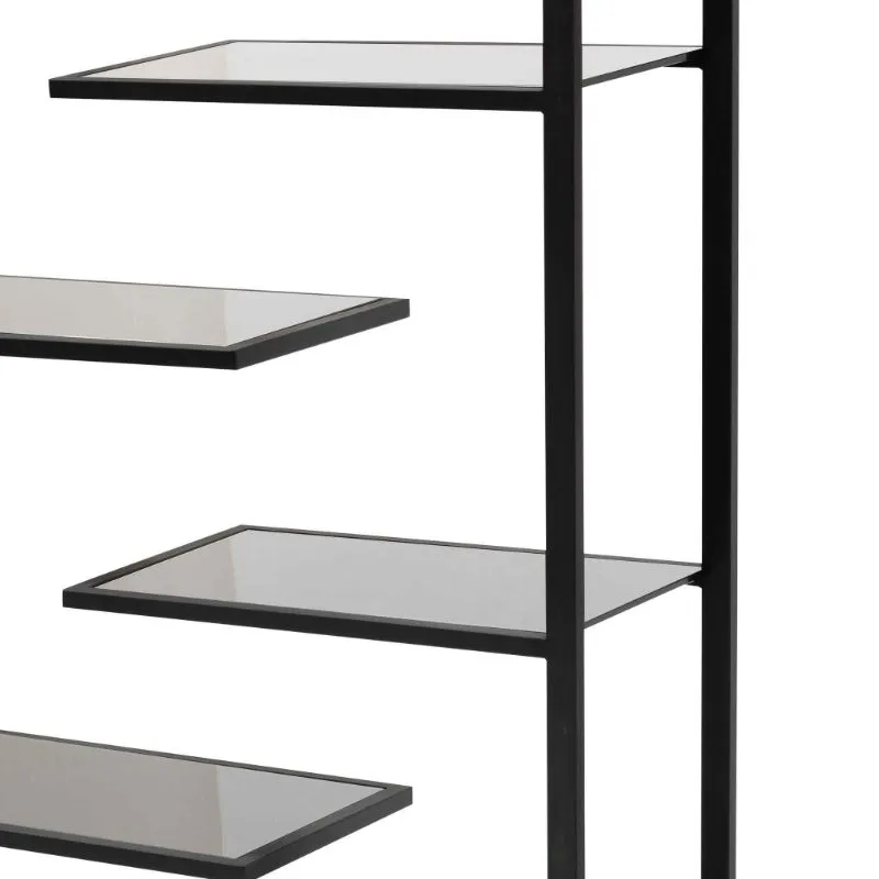 Meadowbrook Black Glass Shelving Unit - Black