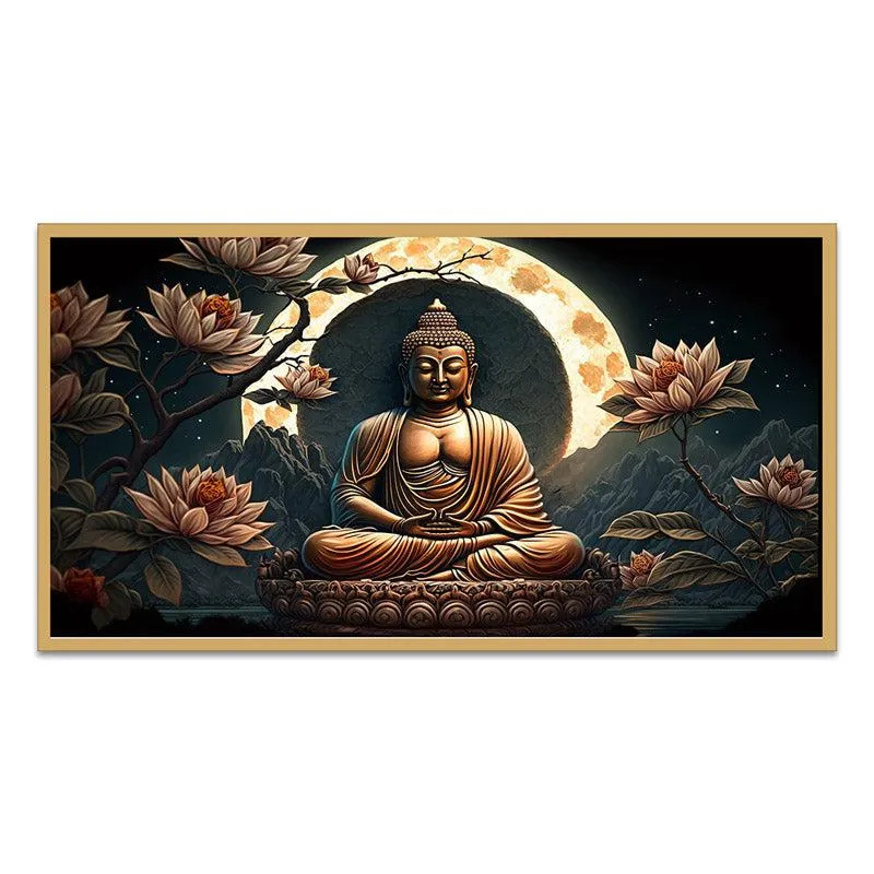 Meditative Buddha Wall Painting- With Frame