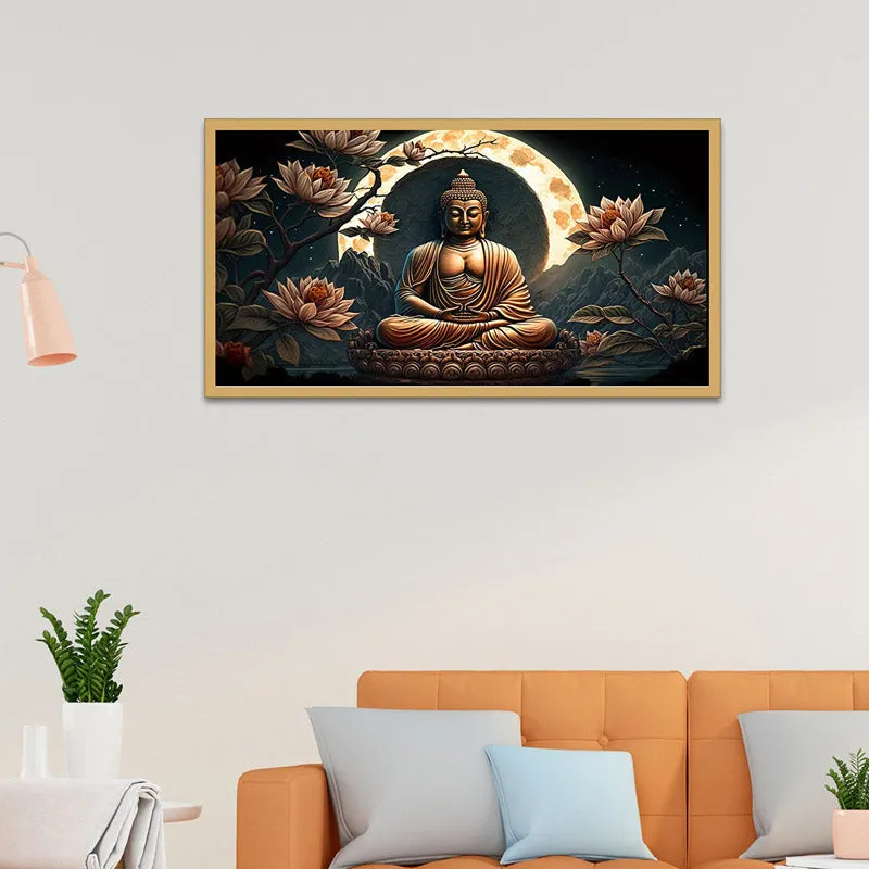 Meditative Buddha Wall Painting- With Frame