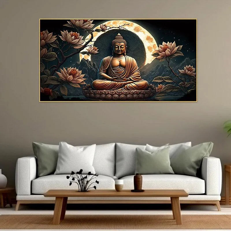 Meditative Buddha Wall Painting- With Frame
