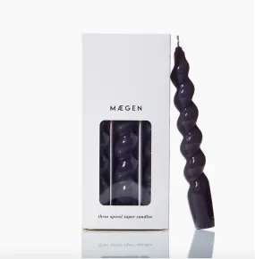 MÆGEN Spiral Taper Candles - 3 Pack