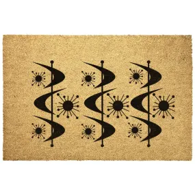 Mid Century Modern Atomic Boomerang Welcome Door Mat