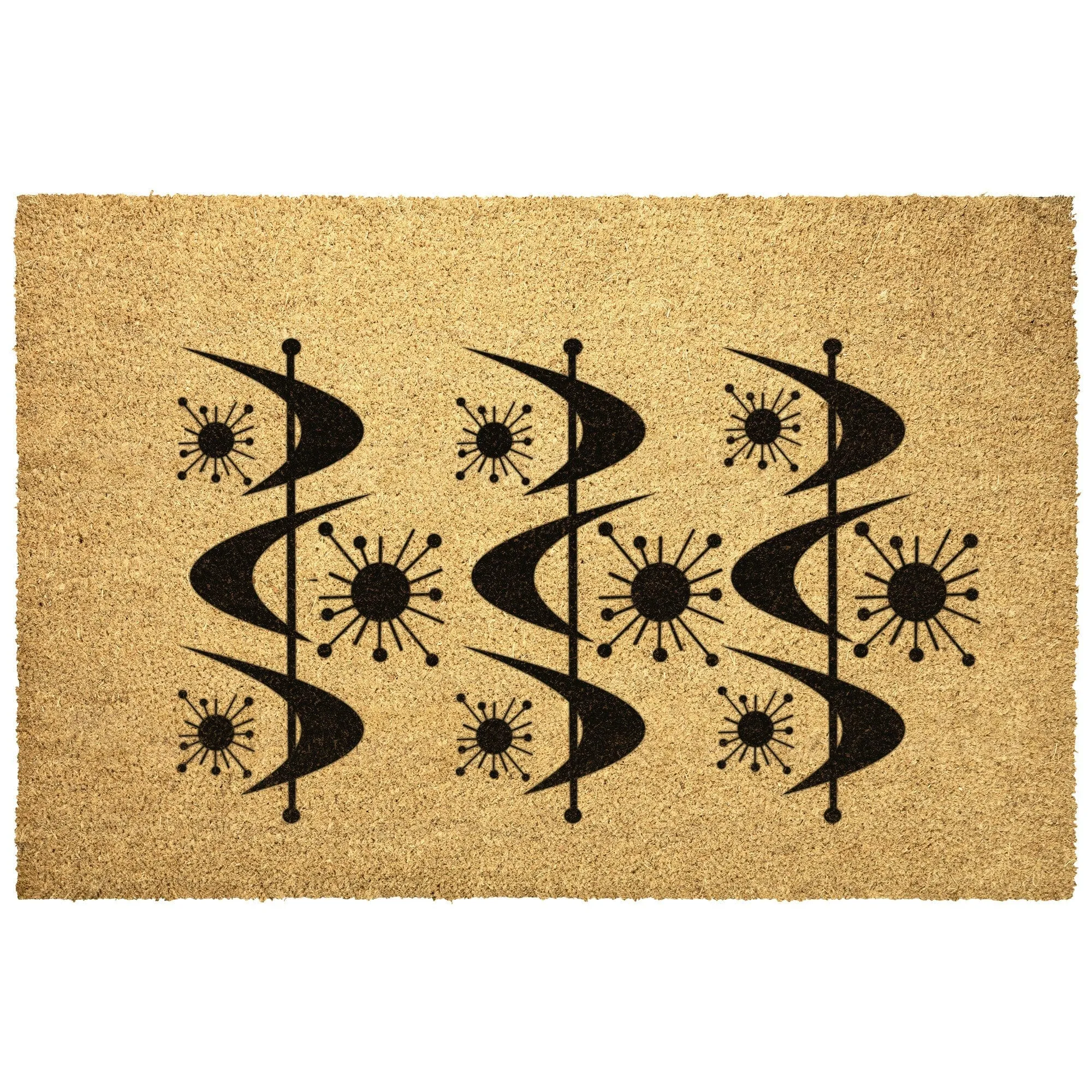 Mid Century Modern Atomic Boomerang Welcome Door Mat