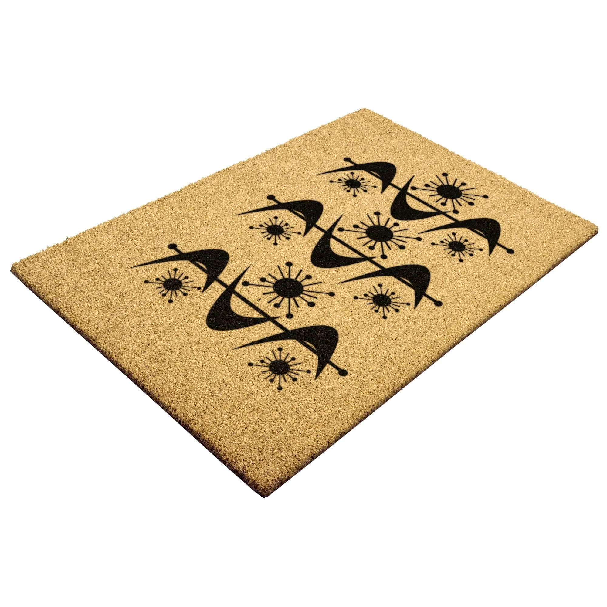 Mid Century Modern Atomic Boomerang Welcome Door Mat