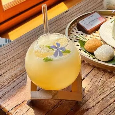 Modern Glassware | Elegant Borosilicate Glass Ball Tumbler