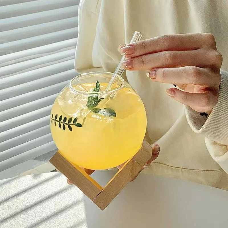Modern Glassware | Elegant Borosilicate Glass Ball Tumbler