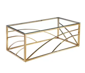 Modern Gold Glass Coffee Table- Model #1529