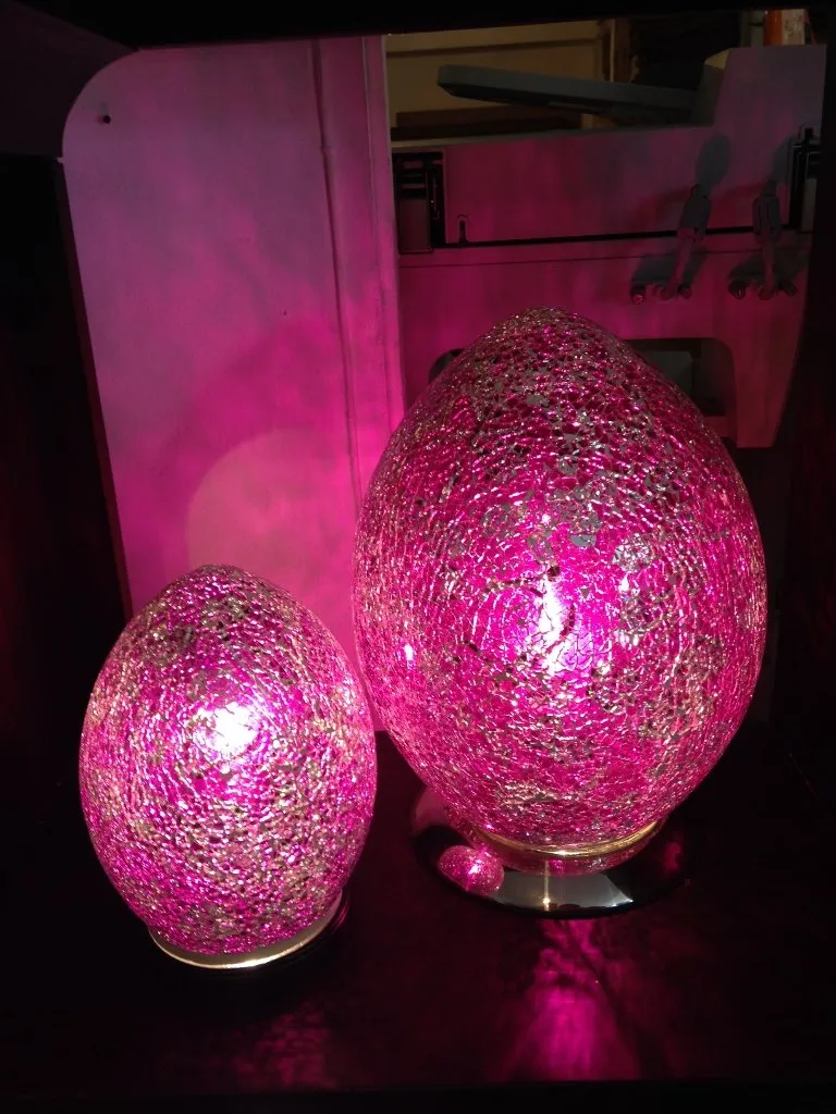 Mosaic Lamp, Glass, Fuschia, Small
