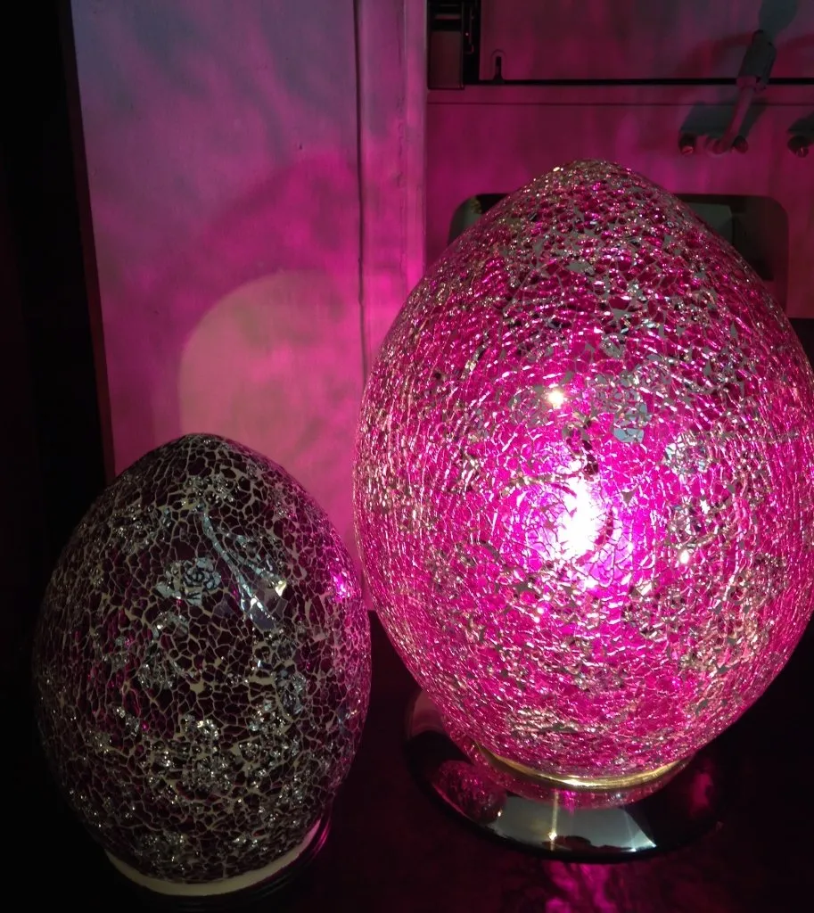 Mosaic Lamp, Glass, Fuschia, Small
