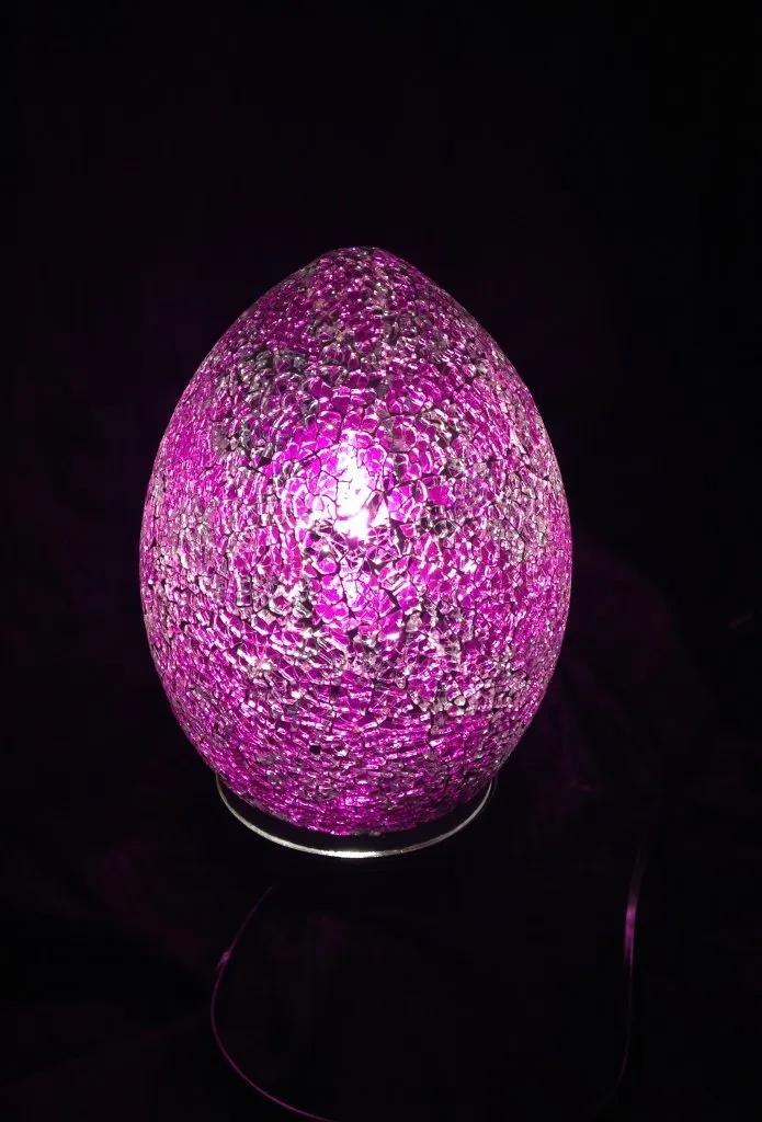 Mosaic Lamp, Glass, Fuschia, Small