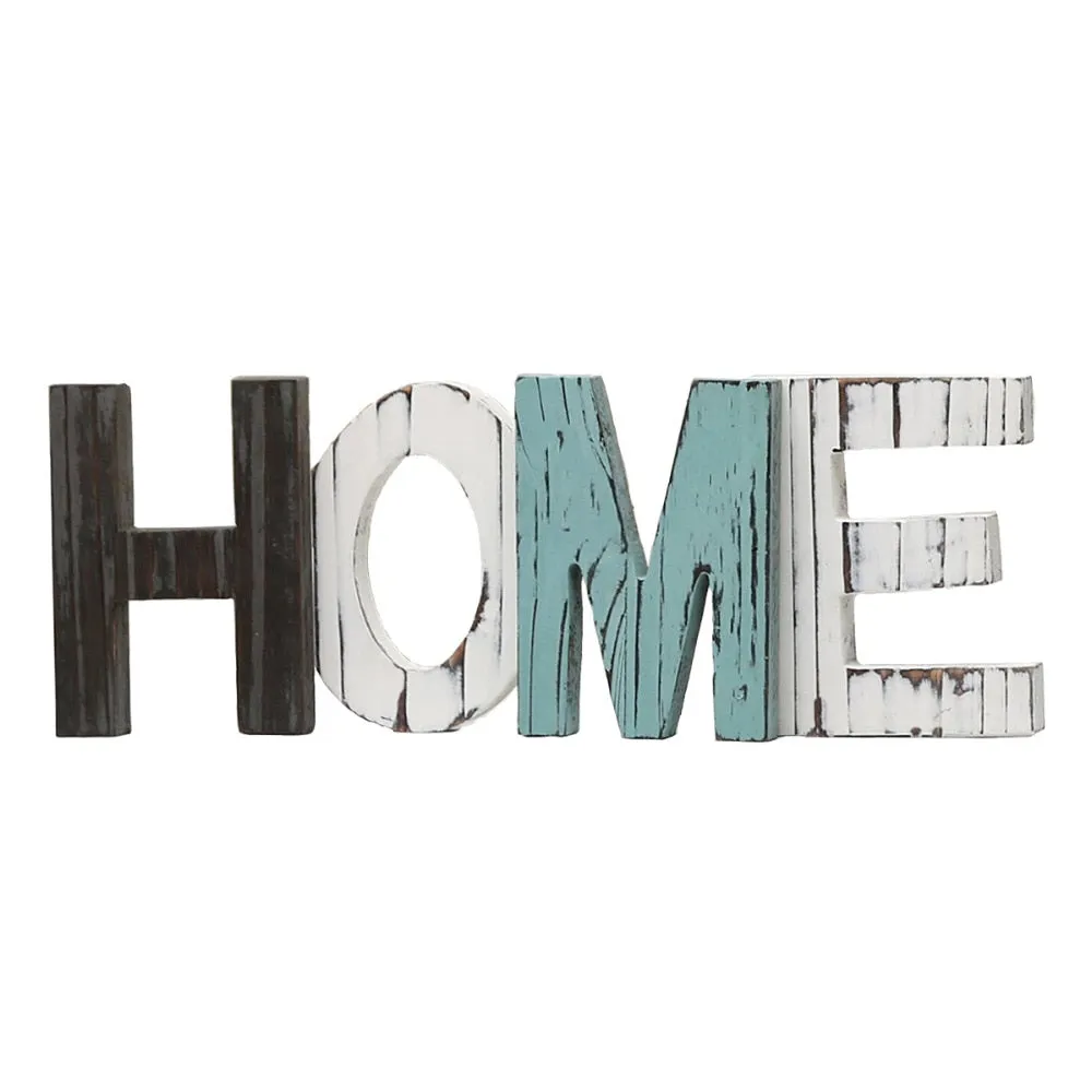 Nordic Decoration Home Rustic Wood HOME Letters Decorative Plaques Signs Decor Standing Cutout Word Decor Party Supplies