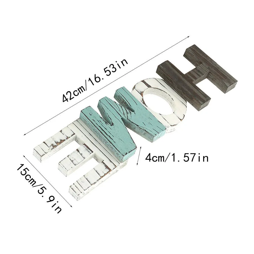 Nordic Decoration Home Rustic Wood HOME Letters Decorative Plaques Signs Decor Standing Cutout Word Decor Party Supplies