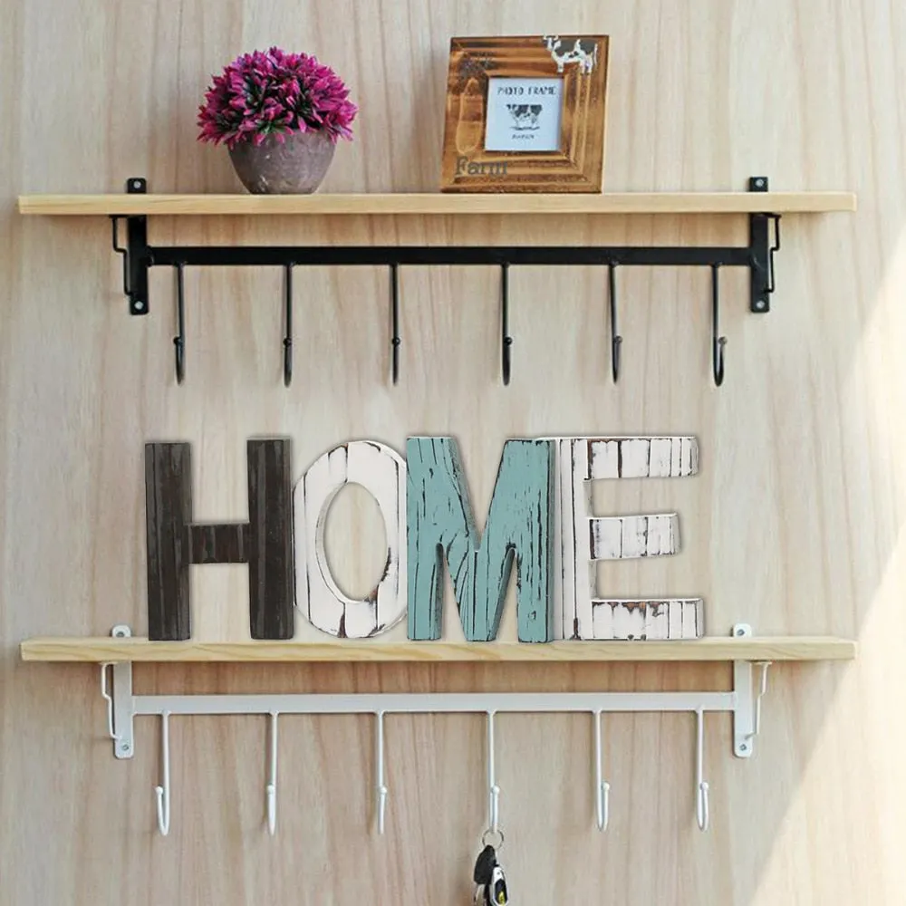 Nordic Decoration Home Rustic Wood HOME Letters Decorative Plaques Signs Decor Standing Cutout Word Decor Party Supplies