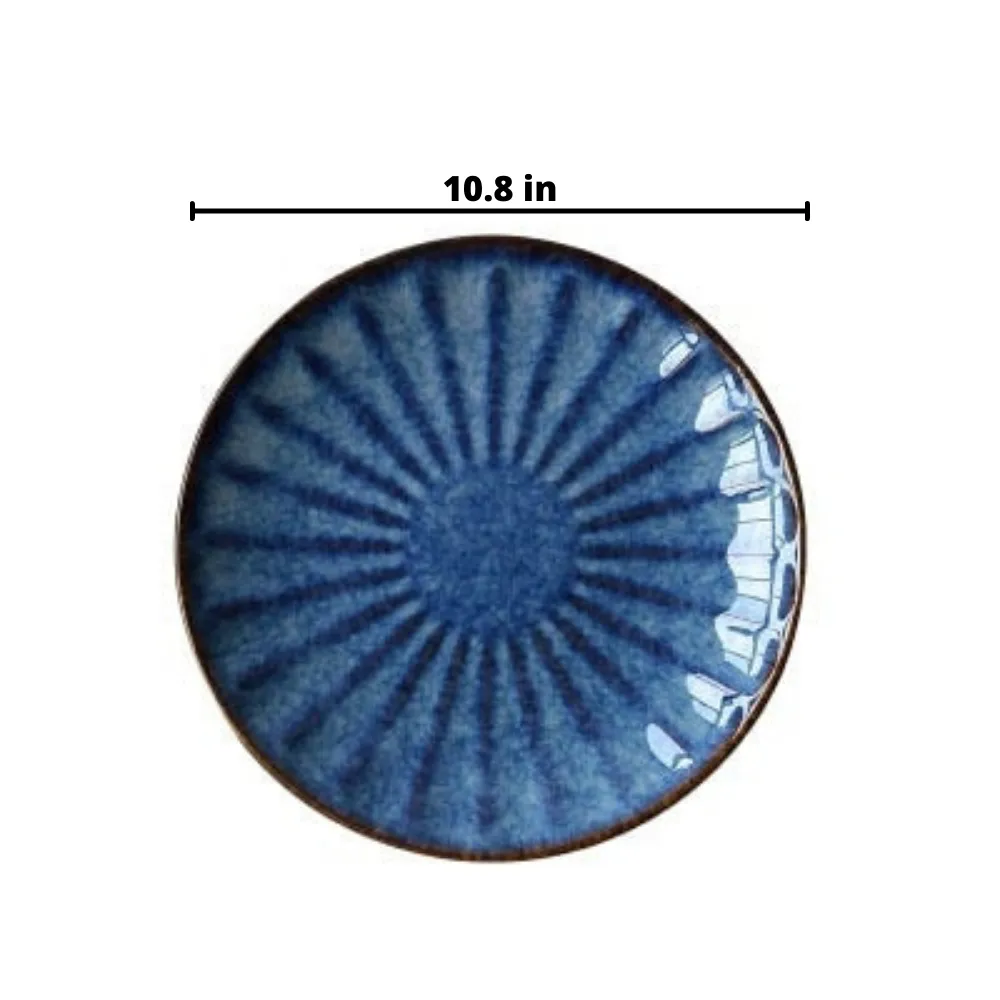 Ocean Shell Indigo Ceramic Plates