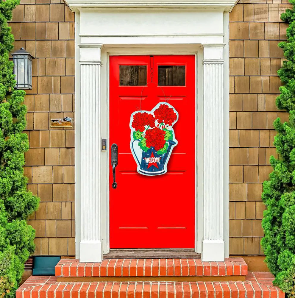 Patriotic Geranium Estate Door Décor by Evergreen