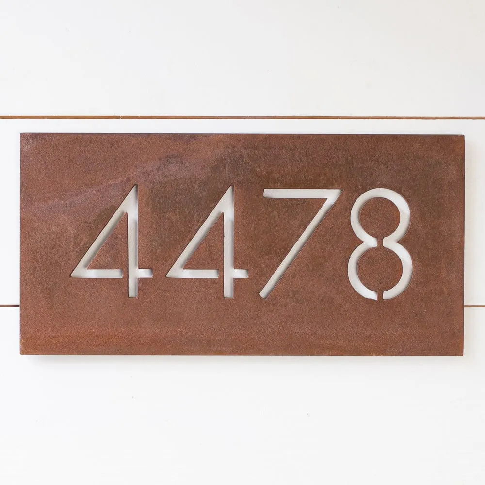 Pemberton House Numbers - Raw Steel