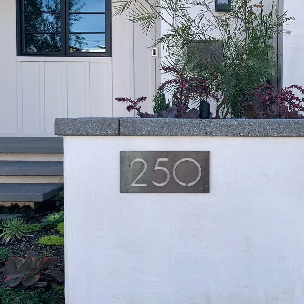 Pemberton House Numbers - Raw Steel
