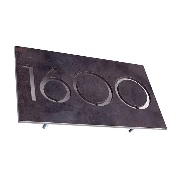Pemberton House Numbers - Raw Steel