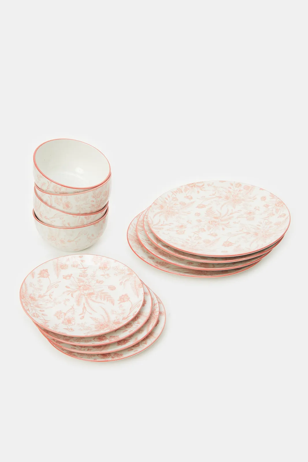 Pink Floral Print Dinner Set (12 Piece)
