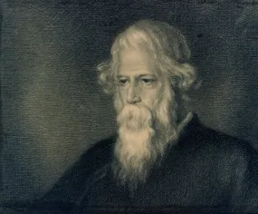 Portrait of Rabinranath Tagore (in Conte crayon) - Atul Bose