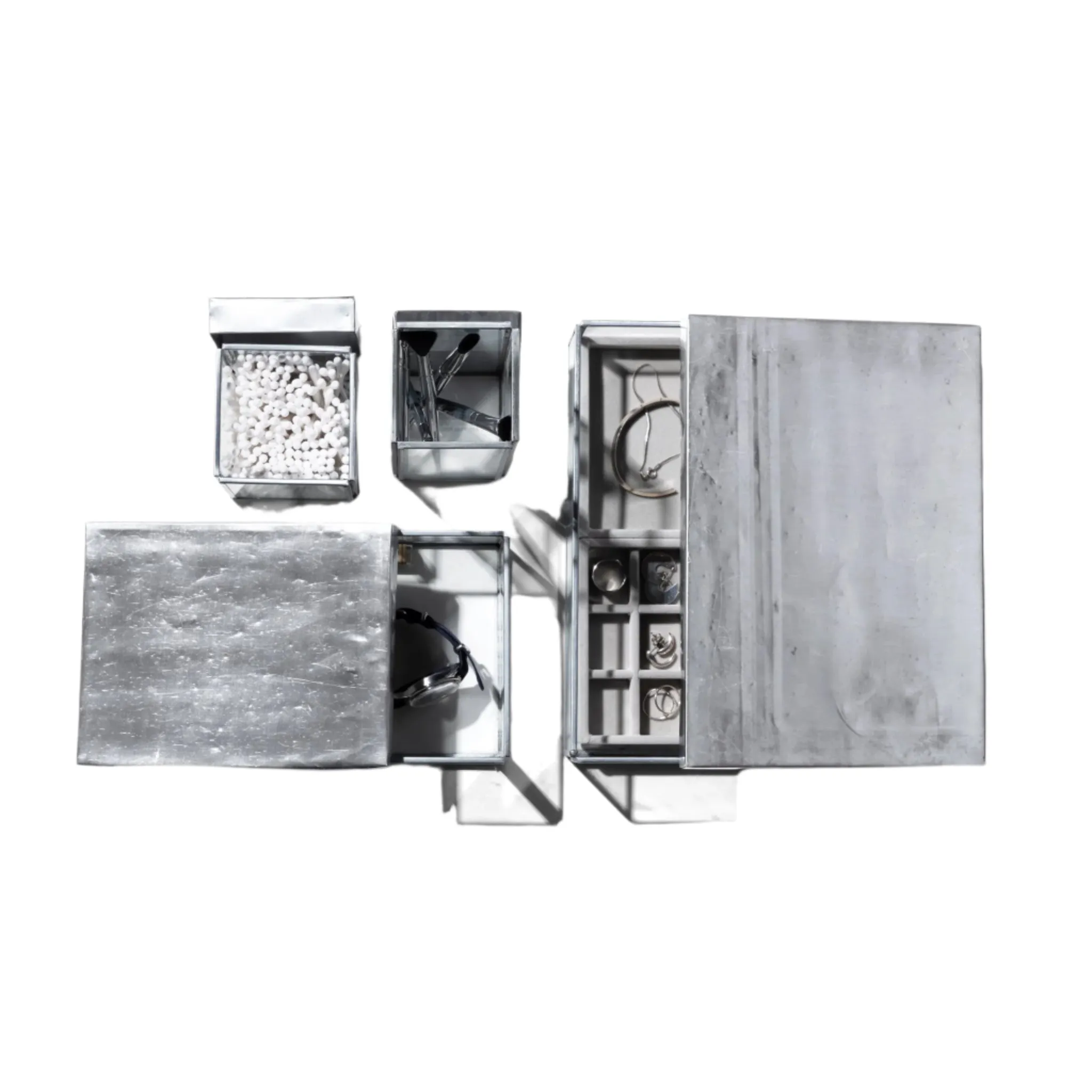 Puebco GLASS BOX W/RECYCLED STEEL LID - Pen Stand